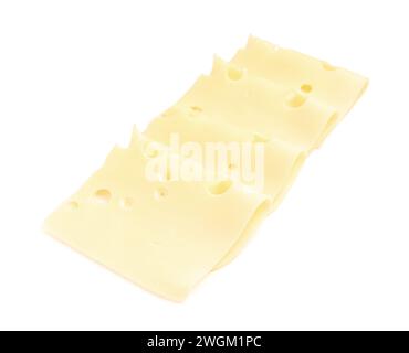 Delicious cheese slices on white background Stock Photo