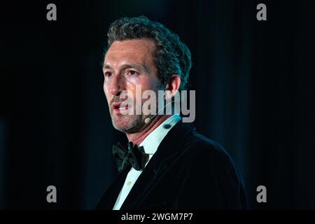 Aaron Lazar, an award-winning actor and singer, receives the Essey Spotlight Award for his commitment to raising ALS awareness around the globe during the ALS Golden West’s “Champions for Cures and Care” gala on January 19, 2024 at Hilton Hotel, Los Angeles, California. After receiving the award, Lazar, who was diagnosed with ALS (amyotrophic lateral sclerosis) a couple years ago, performed an excerpt of the song 'The Impossible Dream' from   ''Man of La Mancha.''  Photo By Jana Ašenbrenerová Stock Photo