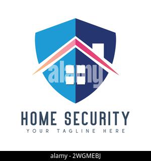 Home Shield Logo Design Modern Home Security Shield Logotype Stock Vector
