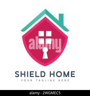 Home Shield Logo Design Modern Home Security Shield Logotype Stock Vector