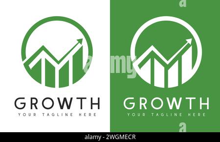 Business and Finance Growth Logo Design Investment Logotype Growth Chart Accounting Icon Stock Vector