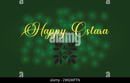Happy Ostara stylish text illustration design Stock Vector
