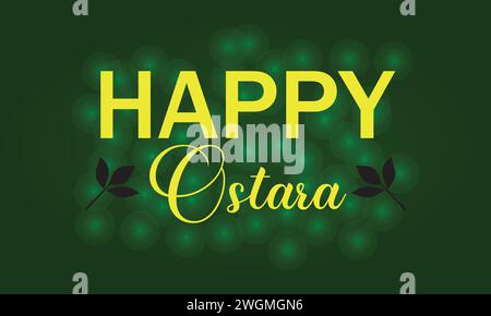 Happy Ostara stylish text illustration design Stock Vector
