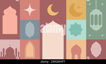 Ramadan Kareem. Ramadan concept Islamic greeting card template for background design Stock Vector