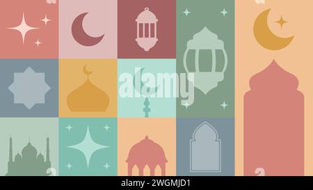 Ramadan Kareem. Ramadan concept Islamic greeting card template for background design Stock Vector
