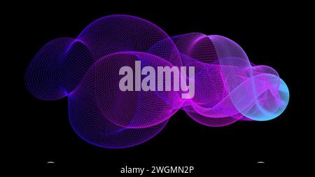 Gradient wave line blend form. Abstract blue purple flowing lines design element. Dynamic neon line smoky shape. Sound waves or ai illustration concept. Vector organic curved pattern background Stock Vector