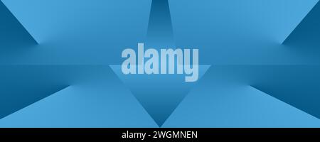 Abstract geometric background of blue color, from the shapes of triangles and arrows. Stock Photo