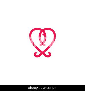 Love Fish Logo. Fishing Logo Stock Vector