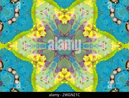 Created with GIMP Abstraction. A vibrant painting created by combining several photographs depicting blurred acrylic paints in liquid, followed by pro Stock Photo