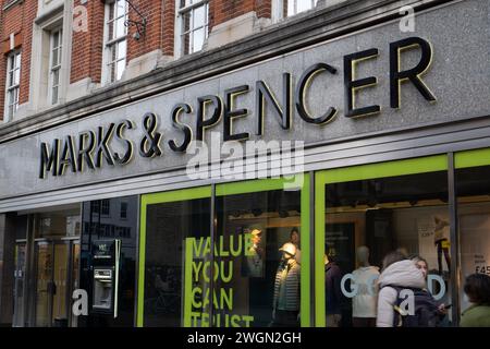 Marks & Spenser shop front in Cambridge UK Stock Photo