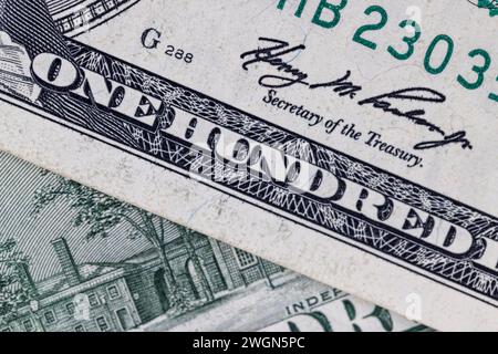 international currency American cash dollars close-up, genuine United States dollars close-up Stock Photo