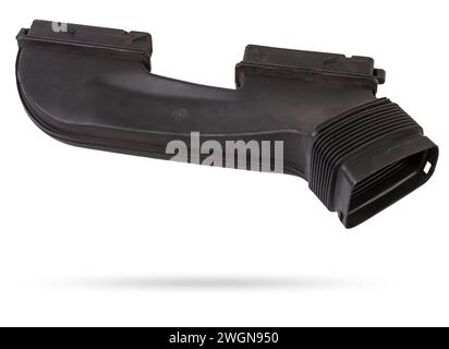 Air duct to the filter of intake manifold of the car engine from textured material and black plastic to condition the air and prevent dust from enteri Stock Photo