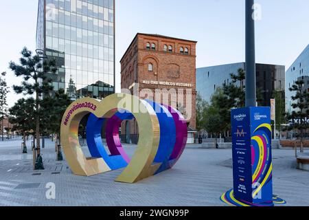 Liverpool, united kingdom May, 16, 2023 Liverpool 2023 Eurovision scenes. May 2023 in Liverpool UK. Stock Photo