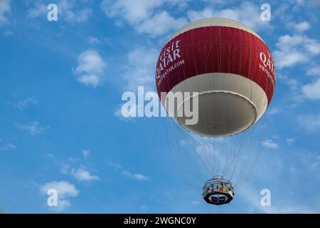 Doha, Qatar - February 01, 2024: Hot Air Balloon The international horticultural expo 2023 Visit Qatar Doha Stock Photo