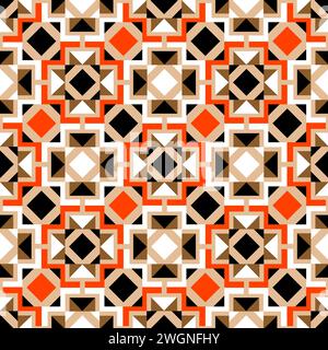 Seamless pattern with geometric shapes like a mosaic Stock Vector