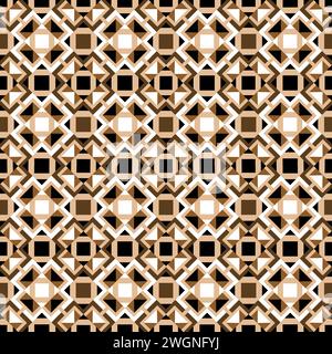 Geometric seamless pattern in brown and white tones Stock Vector