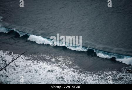 Huge perfect wave breaking in the coast Stock Photo