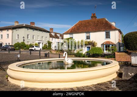 UK, England, Essex, Mistley, High Street from circular fountain Stock Photo