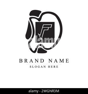 Modern and unique letter DF initials logo design, Initial lowercase letter logo DF, Modern Abstract Letter F logo, F logo design vector illustration Stock Vector