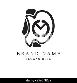 initials letter DM logo design vector illustration template, Initial letter DM logo, M logo design vector illustration Stock Vector