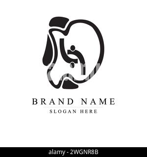 Letter H cooperation logo design, Initial letter DH gaming esports style logo template Stock Vector
