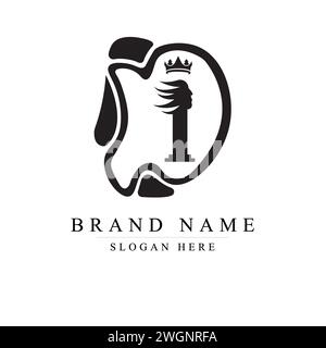 initials letter DI logo design vector illustration template, Initial letter I logo, Modern and unique letter DI Stock Vector