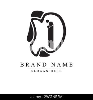initials letter DI logo design vector illustration template, Initial letter I logo, Modern and unique letter DI Stock Vector