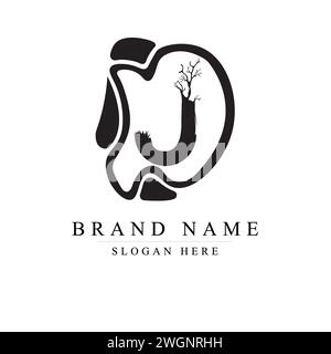 The Tree-Inspired J Logo for Premium Brands, The Tree-Inspired J Logo for Premium Brands Stock Vector