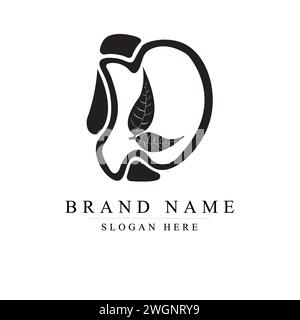 Letter DL eco leaves logo icon design template elements, L logo design Stock Vector