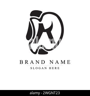 Modern and unique letter DM initials logo design, Initial lowercase letter logo DM, M logo, monogram rounded shape, Modern Abstract Letter DM logo Stock Vector