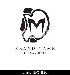 initials letter DM logo design vector illustration template, Initial letter DM logo, M logo design vector illustration Stock Vector