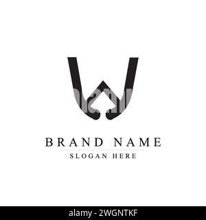 Initial letter W gaming esports style logo template Stock Vector