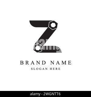 Initial Z Industrial Solutions, modern abstract letter Z logo Stock Vector