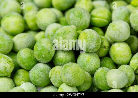 Close up of frozen garden peas Stock Photo