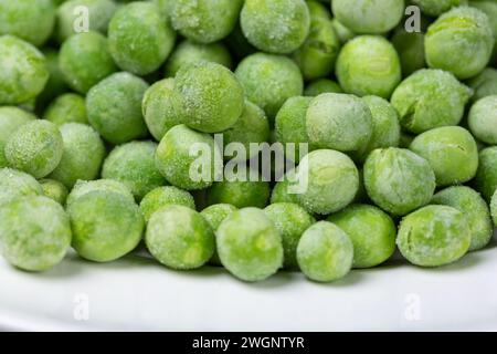 Close up of frozen garden peas Stock Photo