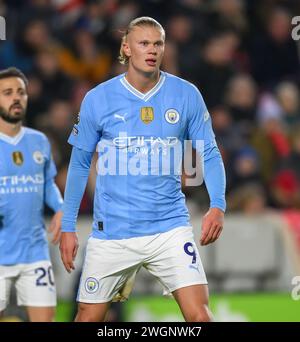 05 Feb 2024 - Brentford v Manchester City - Premier League - Gtech Community Stadium. Manchester City's Erling Haaland in action.  Picture : Mark Pain / Alamy Live News Stock Photo