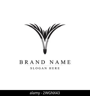 A Tree-Themed V Logo for Distinctive Branding, The Tree-Inspired V Logo for Premium Brands Stock Vector