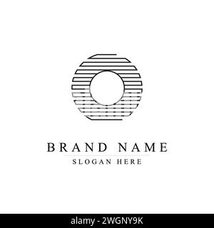 Monogram logo letter o lines abstract modern art vector illustration, Letter O logo design vector illustration Stock Vector