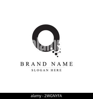 letter O logo bubble effect vector design, O logo with water effect Stock Vector
