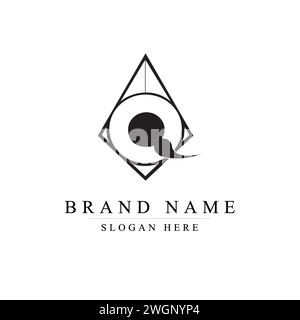 design logo combine letter Q and hexagon Stock Vector