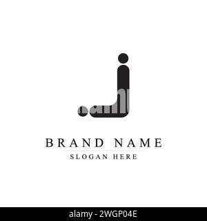 Line letter J logotype pastel colors. Unique modern for company and business identity. Elegant Stock Vector