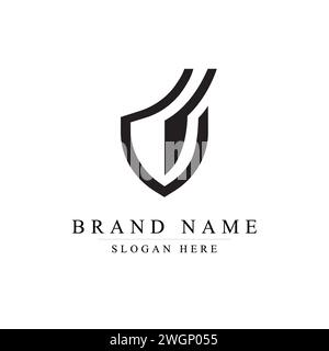 Abstract linear letter initial G shield logo icon design modern minimal style illustration vector, Shield logo design Stock Vector
