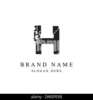 Abstract H Modern Logo Design, Letter H logo design vector illustration Stock Vector