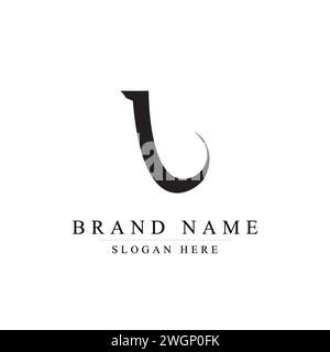 letter l simple curves logo vector, L logo design Stock Vector
