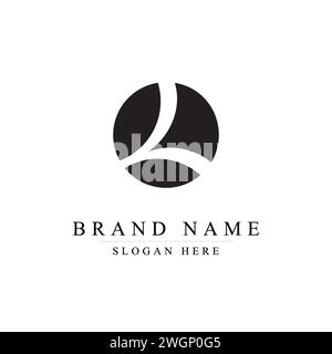 letter l simple curves logo vector, L logo design Stock Vector