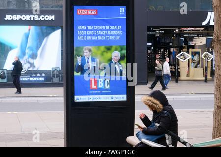 Oxford Street, London, UK. 6th Feb 2024. King Charles diagnosed with cancer.  Credit: Matthew Chattle/Alamy Live News Stock Photo