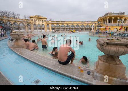 Szechenyi Thermal Baths, the largest thermal baths in Budapest, Hungary Stock Photo
