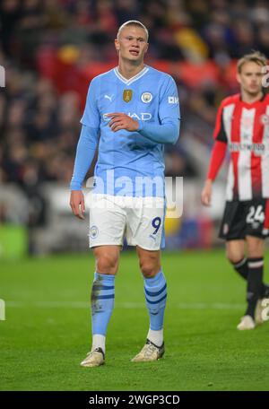 05 Feb 2024 - Brentford v Manchester City - Premier League - Gtech Community Stadium. Manchester City's Erling Haaland in action.  Picture : Mark Pain / Alamy Live News Stock Photo