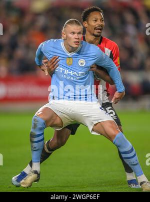 05 Feb 2024 - Brentford v Manchester City - Premier League - Gtech Community Stadium. Manchester City's Erling Haaland in action.  Picture : Mark Pain / Alamy Live News Stock Photo