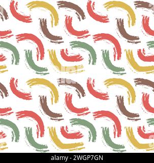 Fashion abstract contemporary seamless pattern with dry brush crayon charcoal lines. Graphic squiggle vector. Modern trendy Vector. Grunge, texture pa Stock Vector